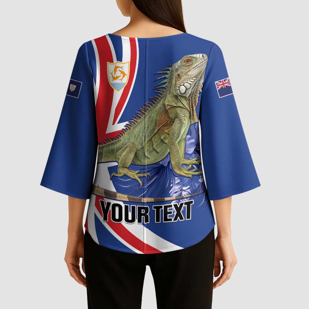 Personalized Anguilla Lizard Tropical Kimono Sleeve Blouse - Wonder Print Shop