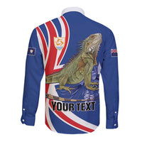 Personalized Anguilla Lizard Tropical Long Sleeve Button Shirt - Wonder Print Shop