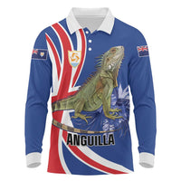 Personalized Anguilla Lizard Tropical Long Sleeve Polo Shirt - Wonder Print Shop