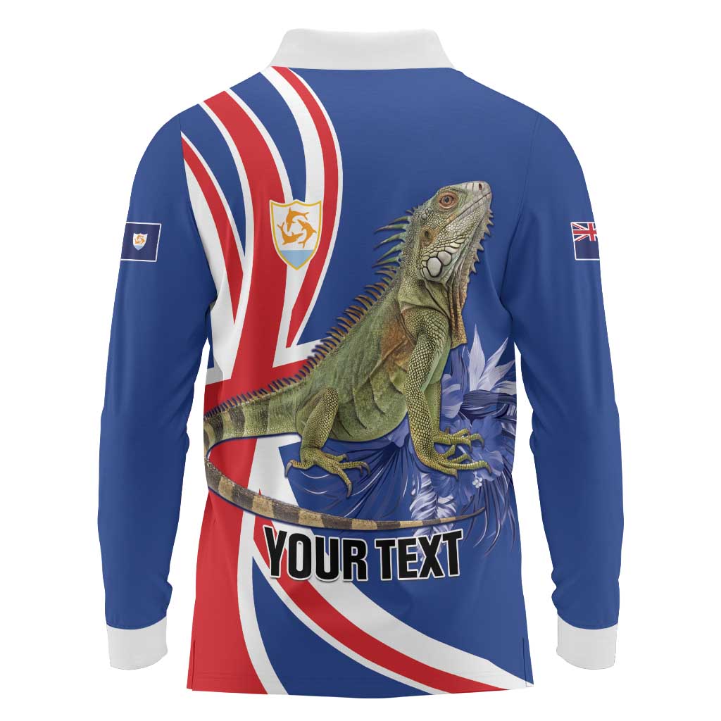 Personalized Anguilla Lizard Tropical Long Sleeve Polo Shirt - Wonder Print Shop