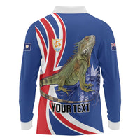 Personalized Anguilla Lizard Tropical Long Sleeve Polo Shirt - Wonder Print Shop