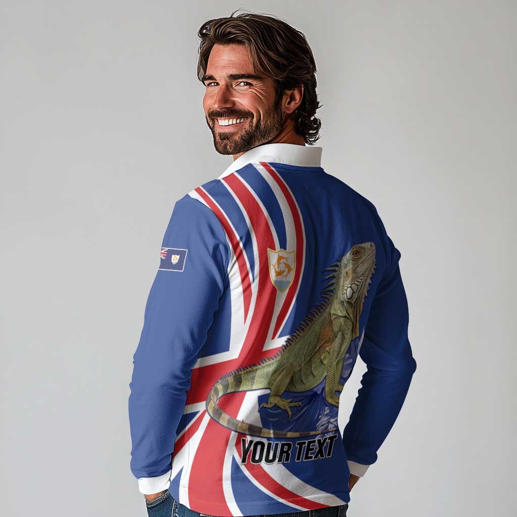 Personalized Anguilla Lizard Tropical Long Sleeve Polo Shirt - Wonder Print Shop