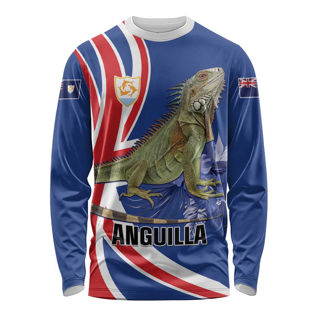 Personalized Anguilla Lizard Tropical Long Sleeve Shirt - Wonder Print Shop
