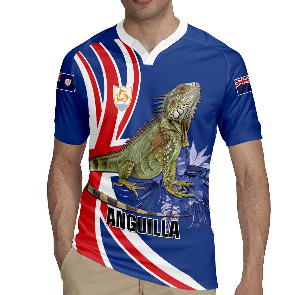 Personalized Anguilla Lizard Tropical Rugby Jersey - Wonder Print Shop