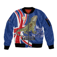 Personalized Anguilla Lizard Tropical Sleeve Zip Bomber Jacket - Wonder Print Shop