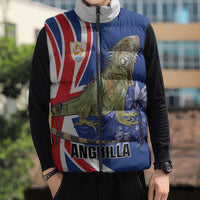 Personalized Anguilla Lizard Tropical Sleeveless Puffer Jacket - Wonder Print Shop