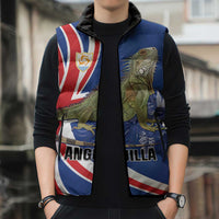 Personalized Anguilla Lizard Tropical Sleeveless Puffer Jacket - Wonder Print Shop