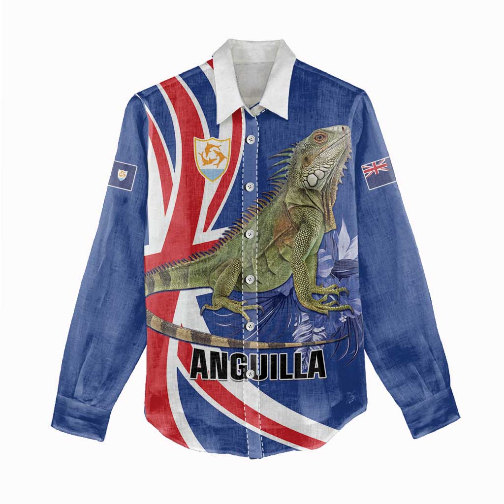 Personalized Anguilla Lizard Tropical Women Casual Shirt - Wonder Print Shop