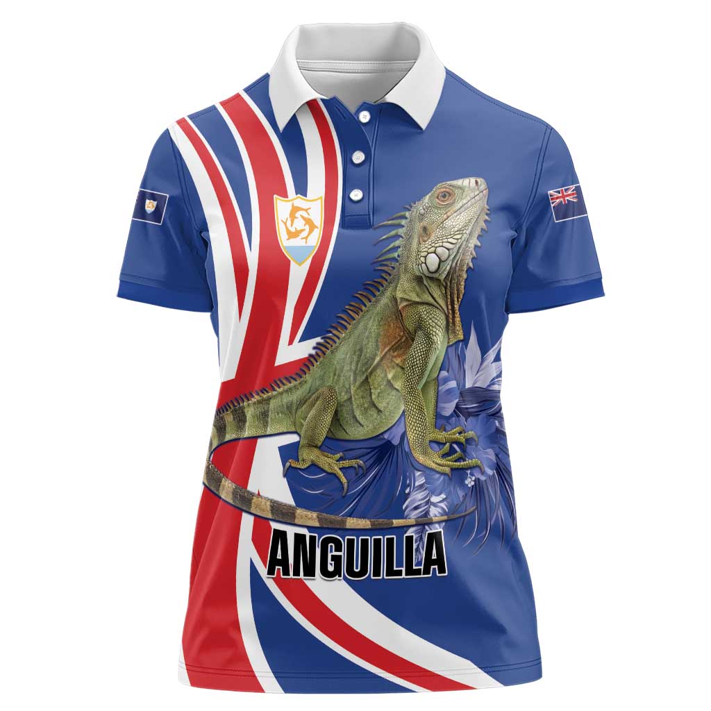 Personalized Anguilla Lizard Tropical Women Polo Shirt - Wonder Print Shop