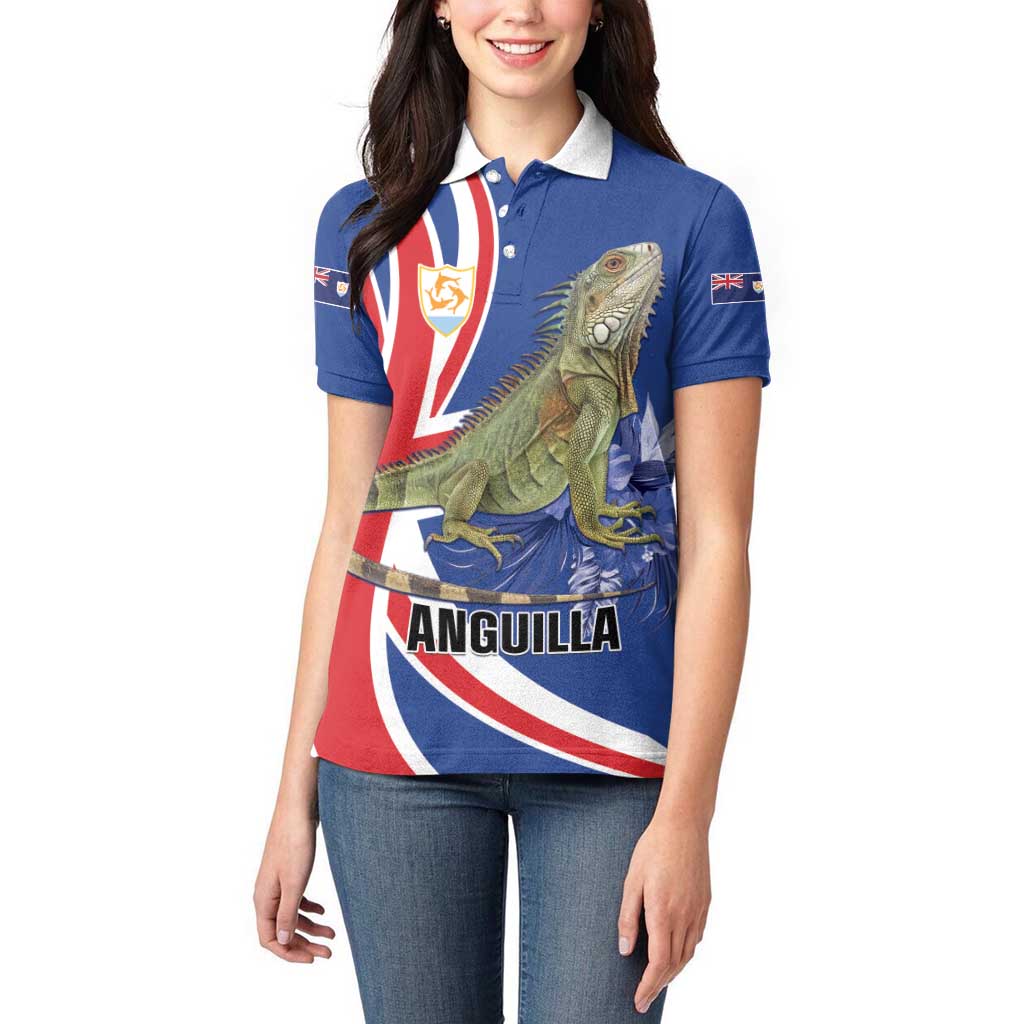 Personalized Anguilla Lizard Tropical Women Polo Shirt - Wonder Print Shop
