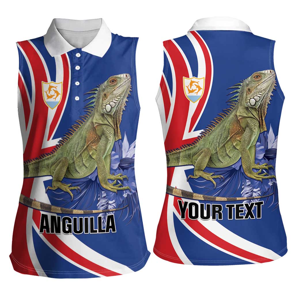 Personalized Anguilla Lizard Tropical Women Sleeveless Polo Shirt - Wonder Print Shop