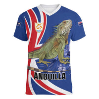 Personalized Anguilla Lizard Tropical Women V-Neck T-Shirt - Wonder Print Shop