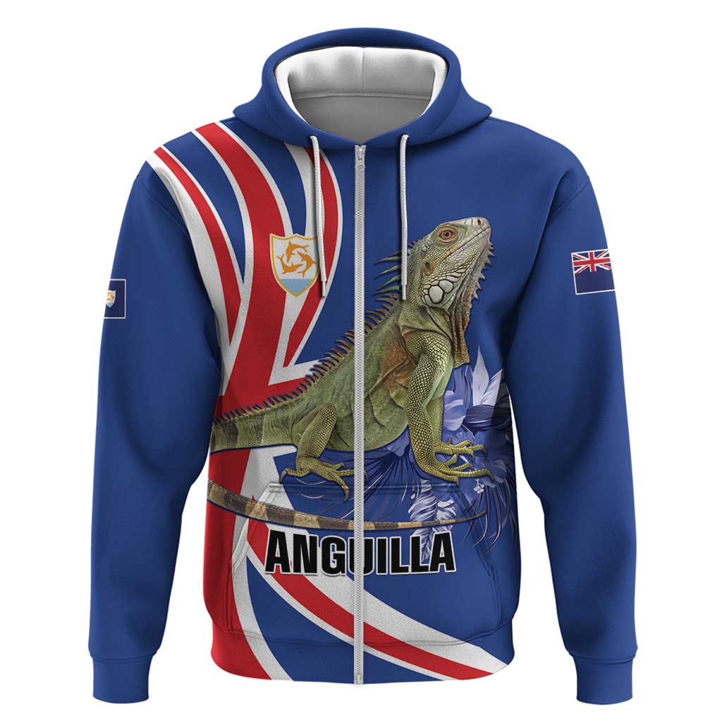 Personalized Anguilla Lizard Tropical Zip Hoodie - Wonder Print Shop