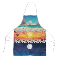 Hawaii Beach Landscape Time-Lapse Apron Tropical Plumeria Flowers - Wonder Print Shop