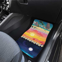 Hawaii Beach Landscape Time-Lapse Car Mats Tropical Plumeria Flowers - Wonder Print Shop