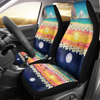 Hawaii Beach Landscape Time-Lapse Car Seat Cover Tropical Plumeria Flowers - Wonder Print Shop