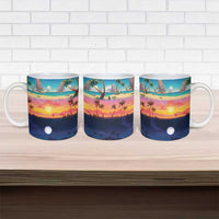 Hawaii Beach Landscape Time-Lapse Ceramic Mug Tropical Plumeria Flowers - Wonder Print Shop