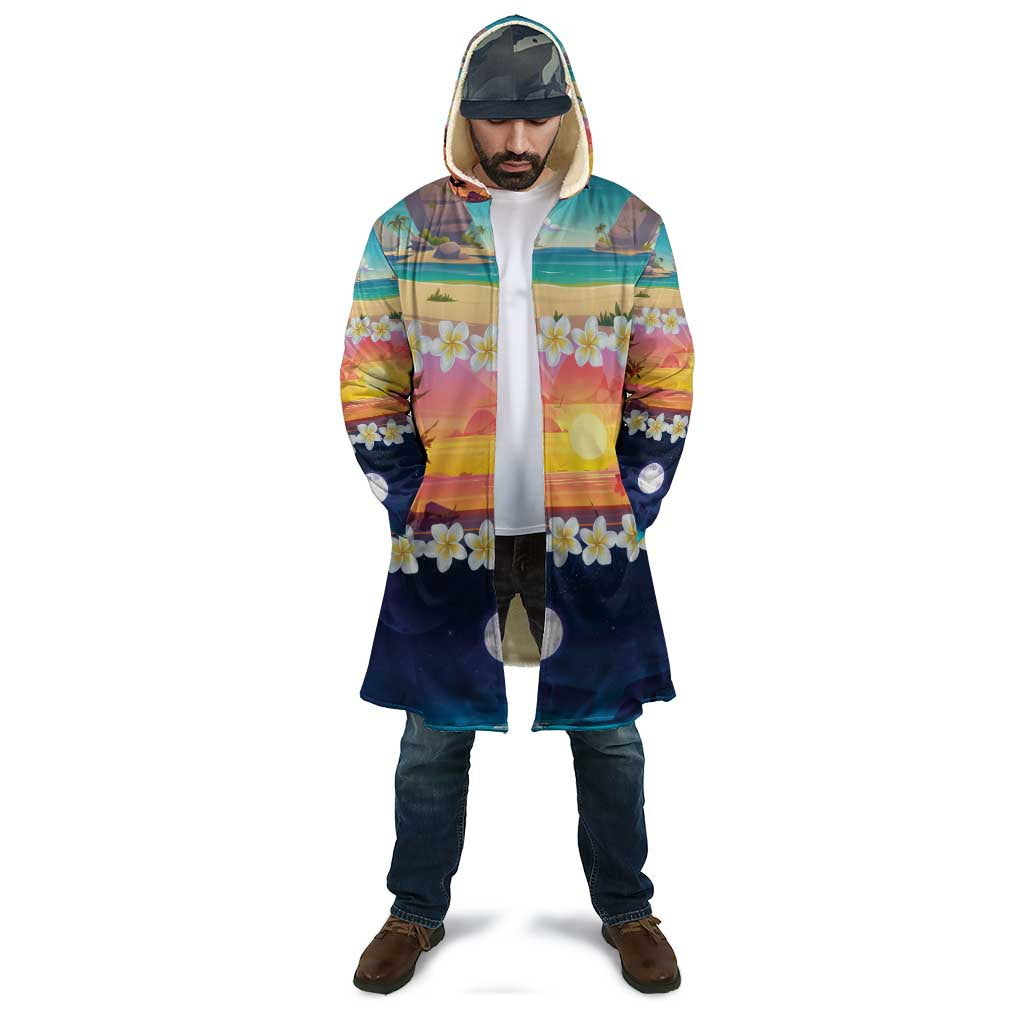 Hawaii Beach Landscape Time-Lapse Cloak Tropical Plumeria Flowers - Wonder Print Shop