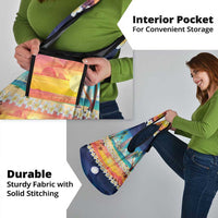 Hawaii Beach Landscape Time-Lapse Grocery Bag Tropical Plumeria Flowers - Wonder Print Shop