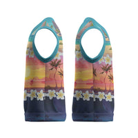 Hawaii Beach Landscape Time-Lapse Christmas Knitted V-Neck Vest Tropical Plumeria Flowers - Wonder Print Shop