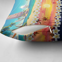 Hawaii Beach Landscape Time-Lapse Pillow Cover Tropical Plumeria Flowers - Wonder Print Shop