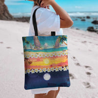 Hawaii Beach Landscape Time-Lapse Tote Bag Tropical Plumeria Flowers - Wonder Print Shop
