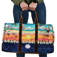 Hawaii Beach Landscape Time-Lapse Travel Bag Tropical Plumeria Flowers - Wonder Print Shop