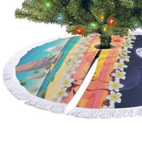 Hawaii Beach Landscape Time-Lapse Tree Skirt Tropical Plumeria Flowers - Wonder Print Shop