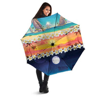 Hawaii Beach Landscape Time-Lapse Umbrella Tropical Plumeria Flowers - Wonder Print Shop