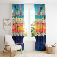 Hawaii Beach Landscape Time-Lapse Window Curtain Tropical Plumeria Flowers - Wonder Print Shop