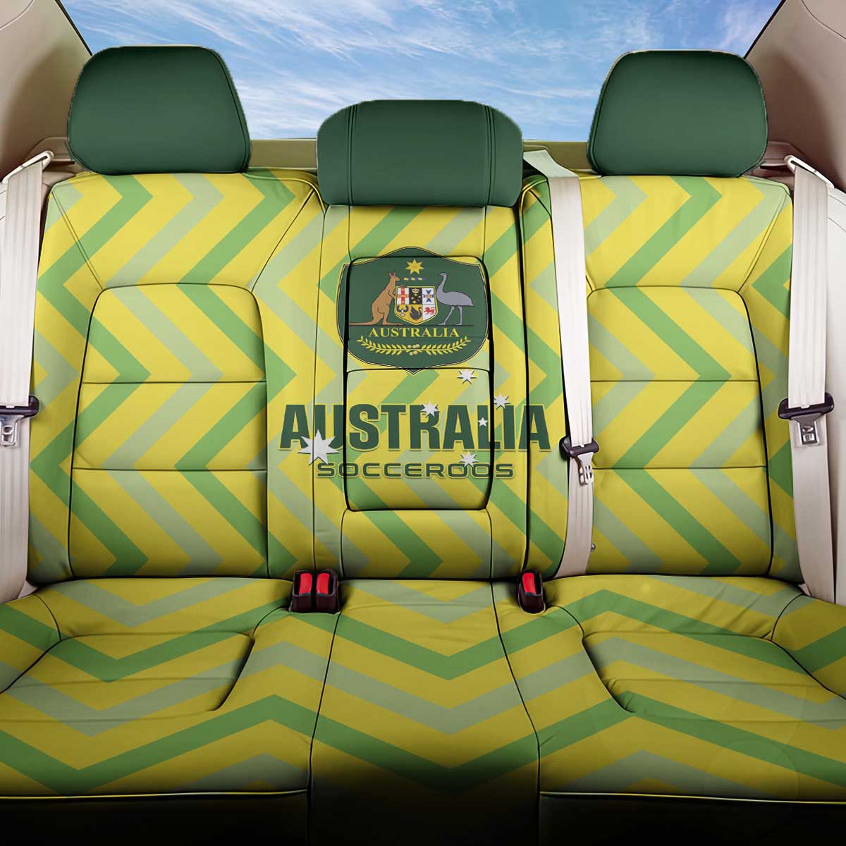 Australia Socceroos 2025 Back Car Seat Cover Forever Golden - Wonder Print Shop