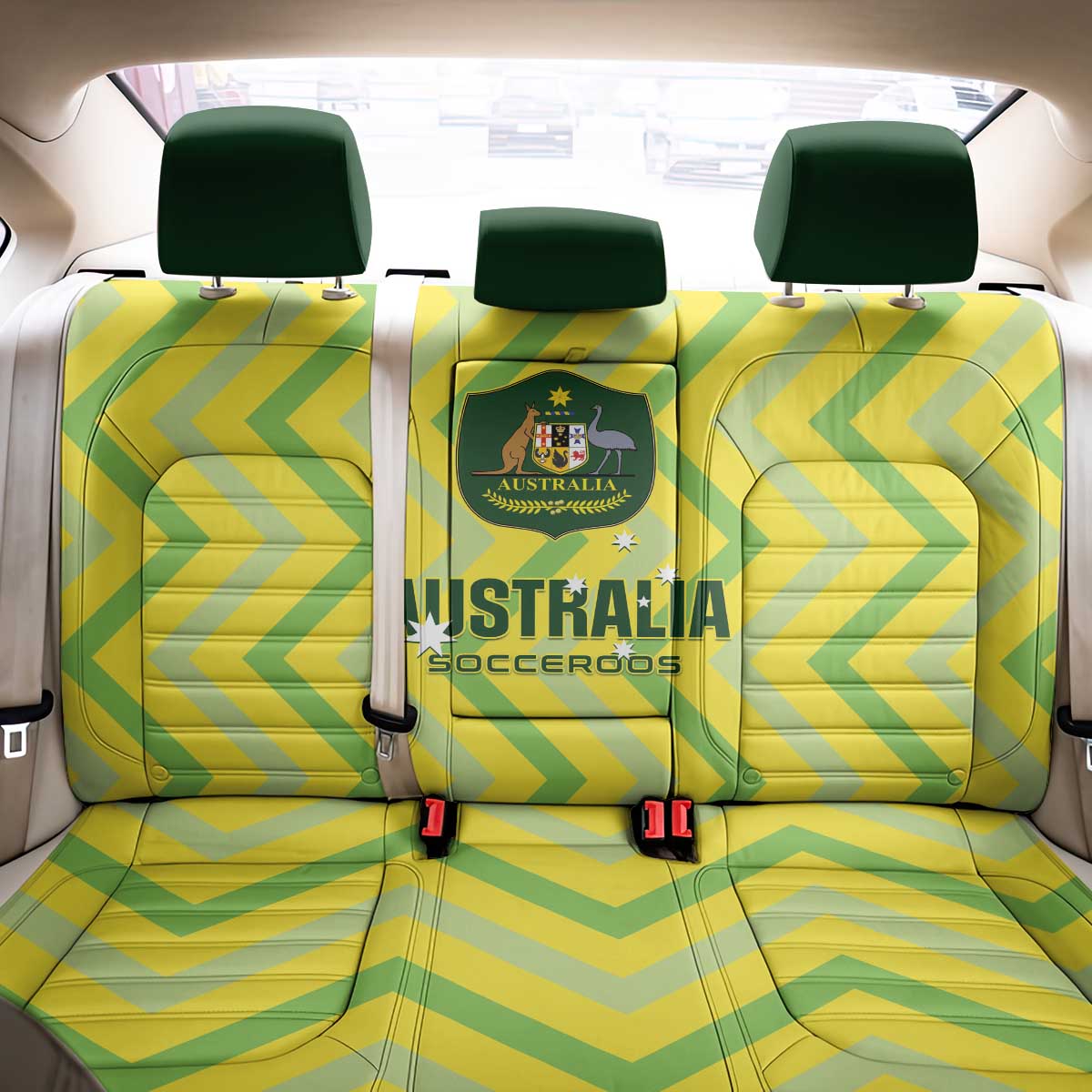 Australia Socceroos 2025 Back Car Seat Cover Forever Golden - Wonder Print Shop