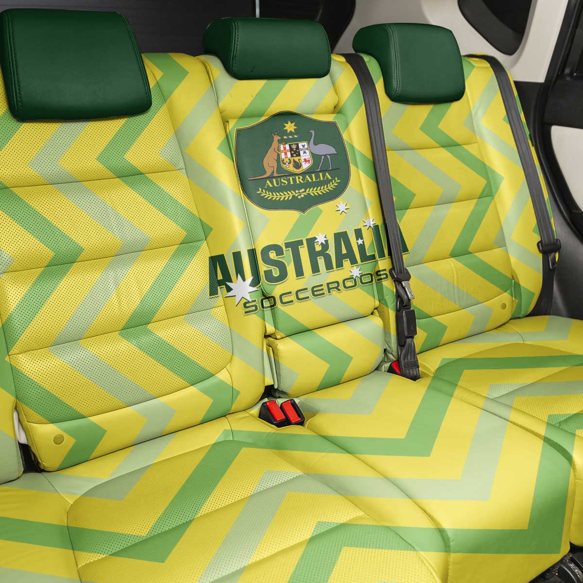 Australia Socceroos 2025 Back Car Seat Cover Forever Golden - Wonder Print Shop