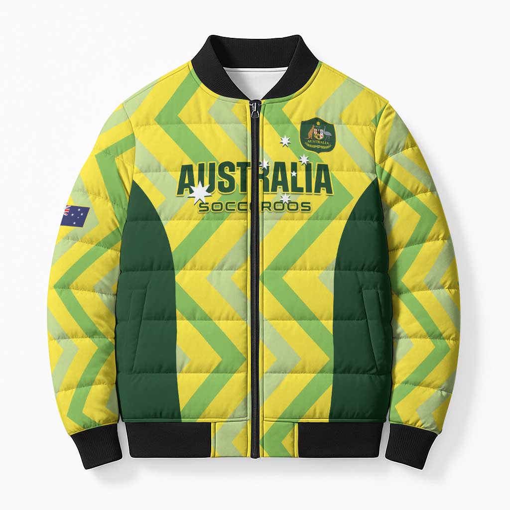 Australia Socceroos 2025 Bomber Puffer Jacket Forever Golden - Wonder Print Shop