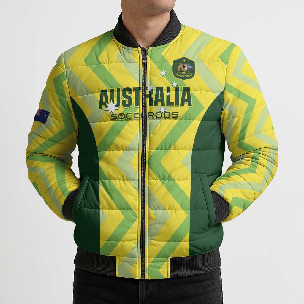 Australia Socceroos 2025 Bomber Puffer Jacket Forever Golden - Wonder Print Shop