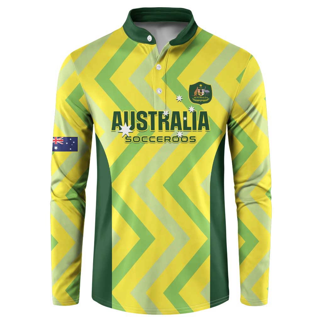 Australia Socceroos 2025 Button Sweatshirt Forever Golden - Wonder Print Shop