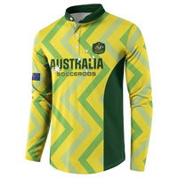 Australia Socceroos 2025 Button Sweatshirt Forever Golden - Wonder Print Shop