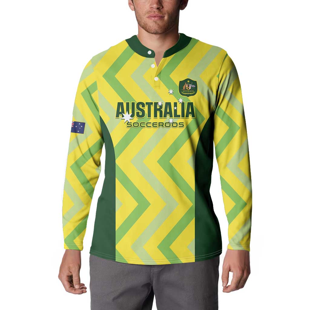 Australia Socceroos 2025 Button Sweatshirt Forever Golden - Wonder Print Shop