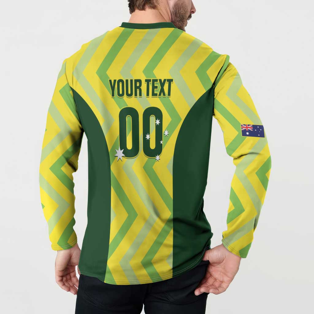 Australia Socceroos 2025 Button Sweatshirt Forever Golden - Wonder Print Shop