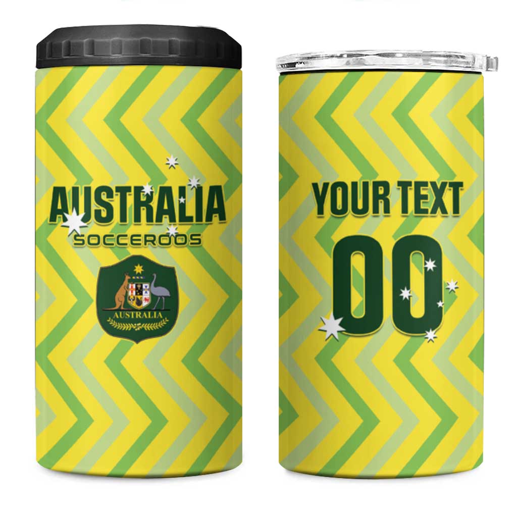 Australia Socceroos 2025 4 in 1 Can Cooler Tumbler Forever Golden - Wonder Print Shop
