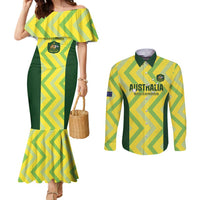 Australia Socceroos 2025 Couples Matching Mermaid Dress and Long Sleeve Button Shirt Forever Golden - Wonder Print Shop