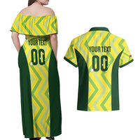 Australia Socceroos 2025 Couples Matching Off Shoulder Maxi Dress and Hawaiian Shirt Forever Golden - Wonder Print Shop