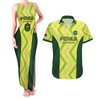 Australia Socceroos 2025 Couples Matching Tank Maxi Dress and Hawaiian Shirt Forever Golden - Wonder Print Shop