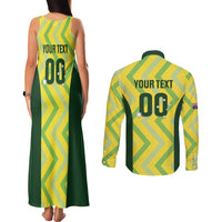 Australia Socceroos 2025 Couples Matching Tank Maxi Dress and Long Sleeve Button Shirt Forever Golden - Wonder Print Shop