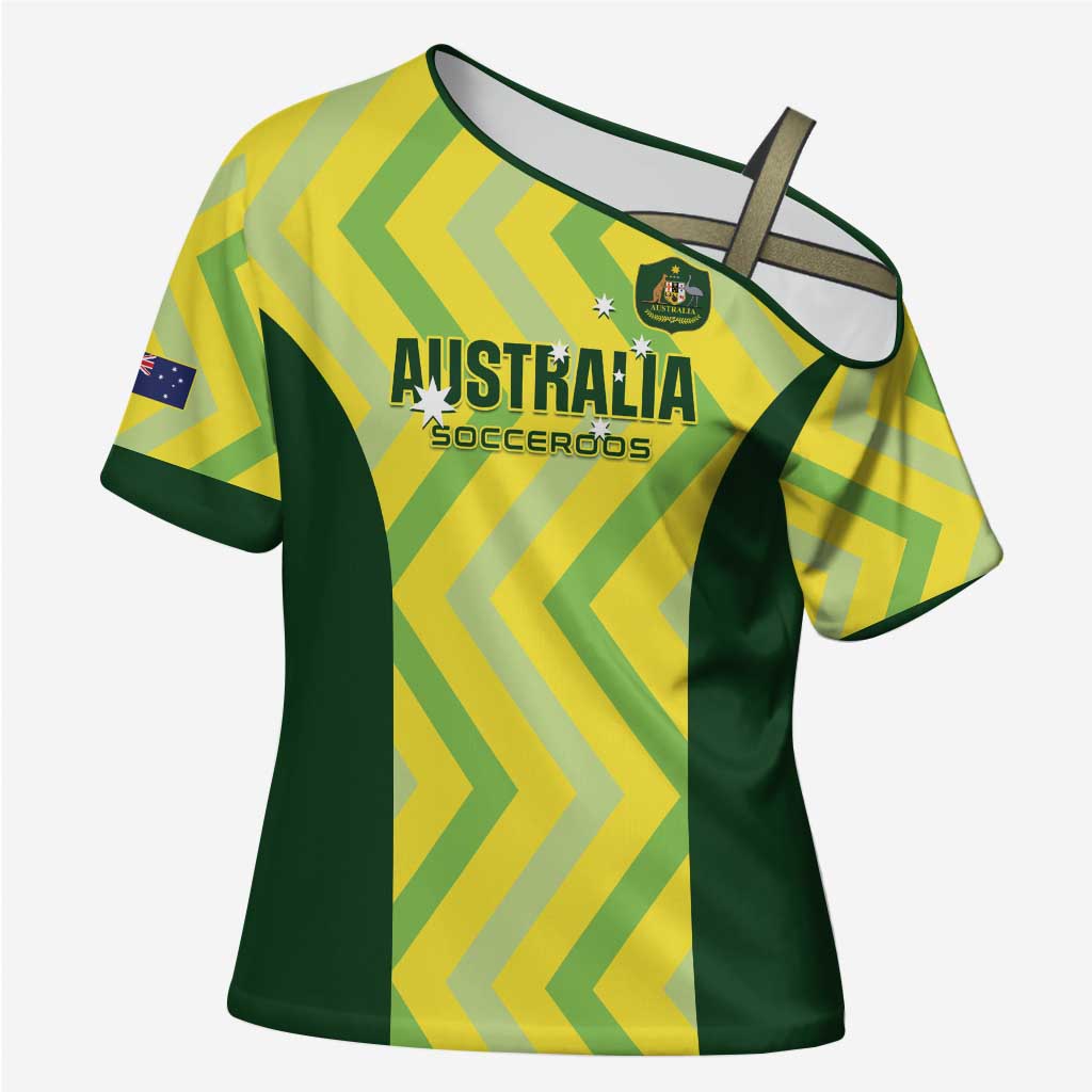 Australia Socceroos 2025 Cross Shoulder Shirt Forever Golden - Wonder Print Shop