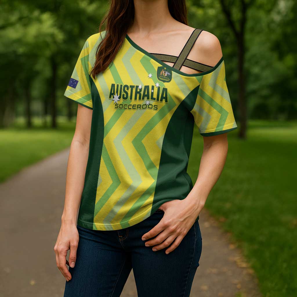 Australia Socceroos 2025 Cross Shoulder Shirt Forever Golden - Wonder Print Shop