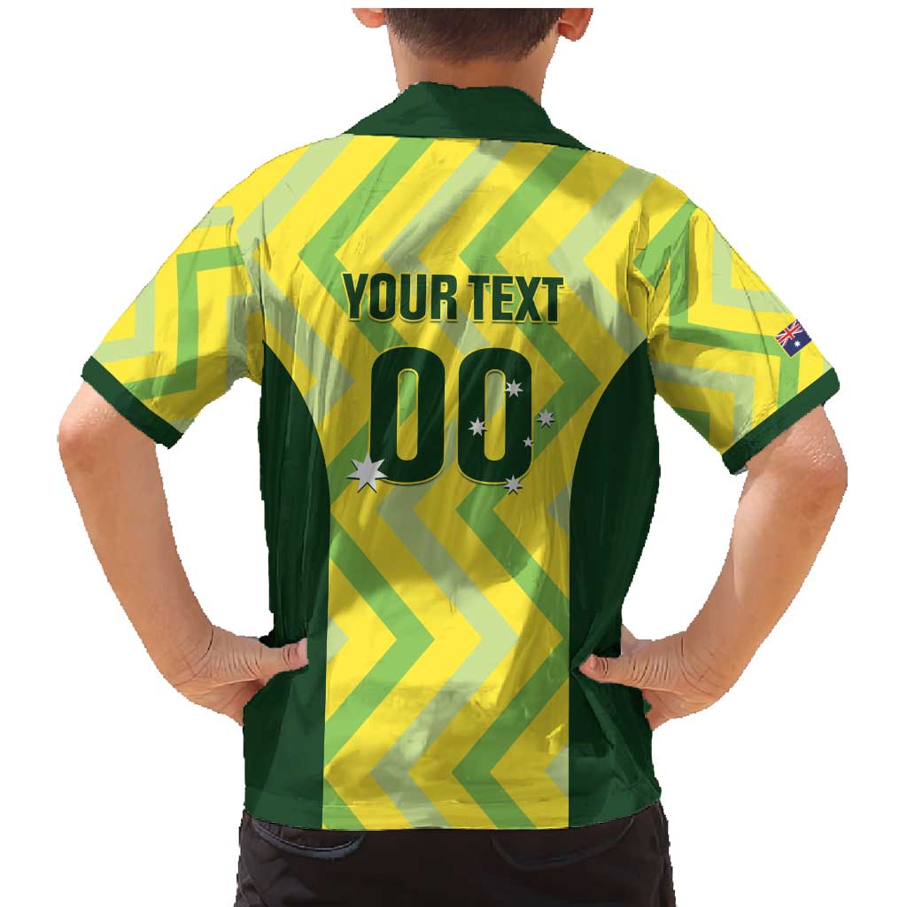 Australia Socceroos 2025 Family Matching Mermaid Dress and Hawaiian Shirt Forever Golden - Wonder Print Shop