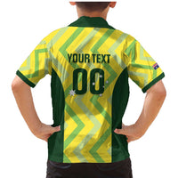 Australia Socceroos 2025 Family Matching Mermaid Dress and Hawaiian Shirt Forever Golden - Wonder Print Shop