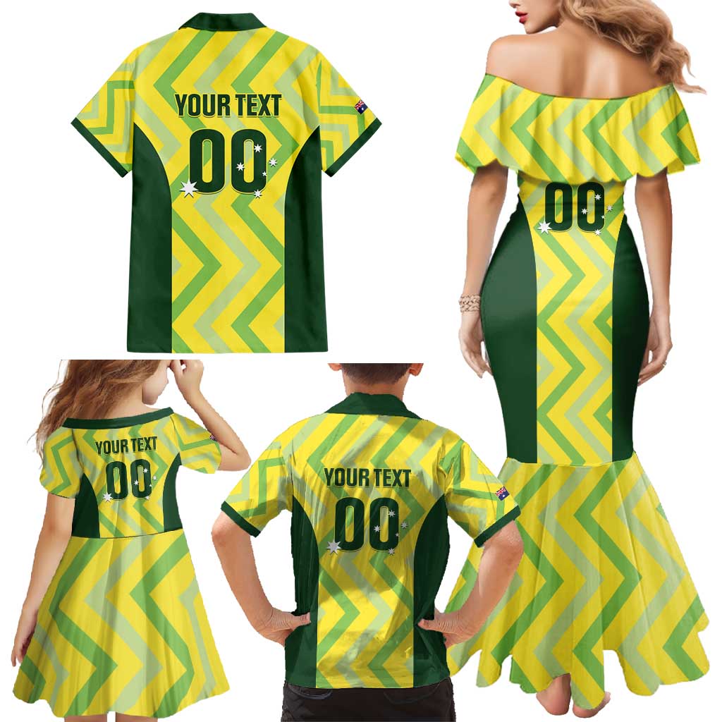 Australia Socceroos 2025 Family Matching Mermaid Dress and Hawaiian Shirt Forever Golden - Wonder Print Shop