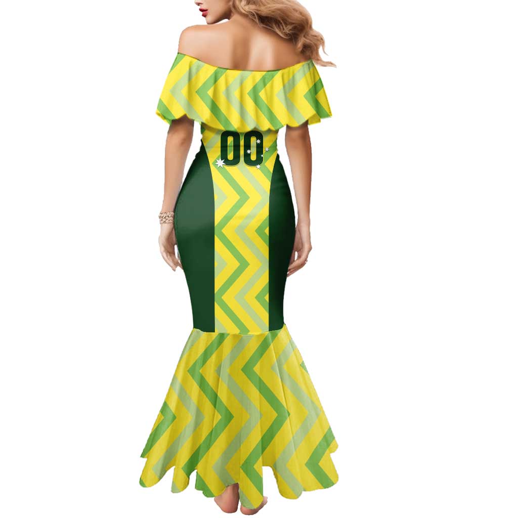 Australia Socceroos 2025 Family Matching Mermaid Dress and Hawaiian Shirt Forever Golden - Wonder Print Shop